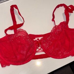 Victoria's Secret Vibrant Red Lace Bra